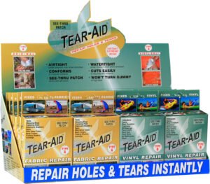 20 Kit Color Display: 10 FABRIC REPAIR / 10 VINYL REPAIR MIX